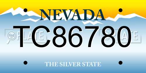 TC86780 Nevada License Plate