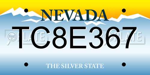TC8E367 Nevada License Plate