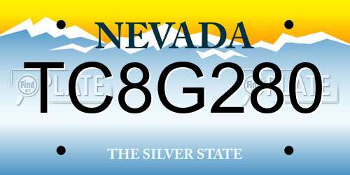 TC8G280 Nevada License Plate
