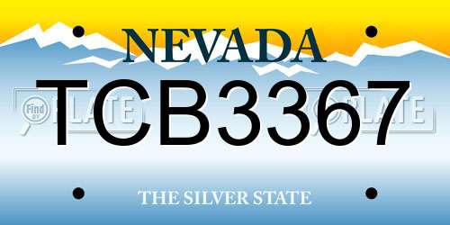 TCB3367 Nevada License Plate