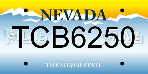 TCB6250 Nevada License Plate