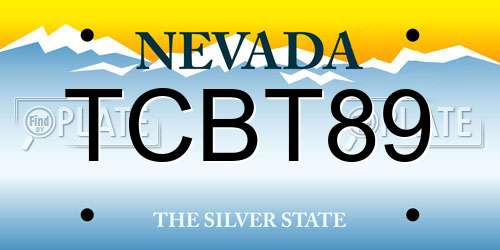 TCBT89 Nevada License Plate