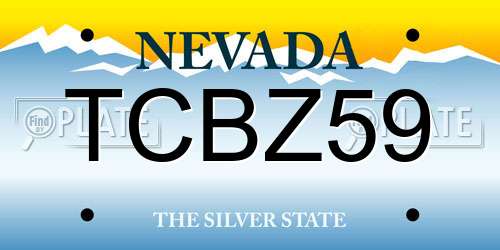 TCBZ59 Nevada License Plate