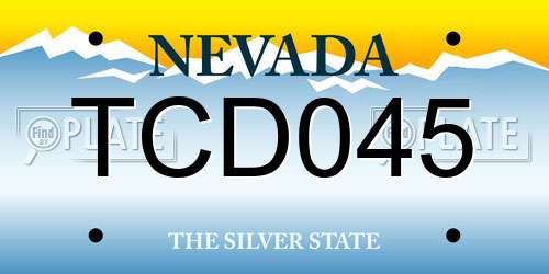 TCD045 Nevada License Plate