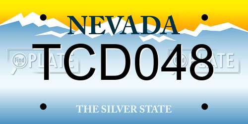 TCD048 Nevada License Plate