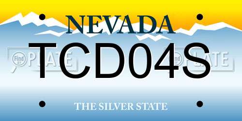 TCD04S Nevada License Plate