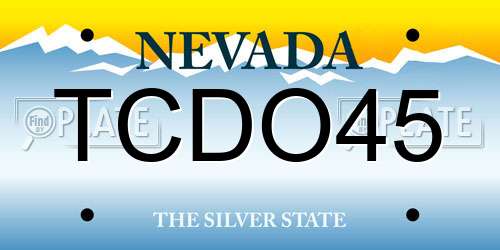 TCDO45 Nevada License Plate