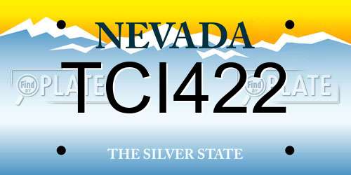 TCI422 Nevada License Plate