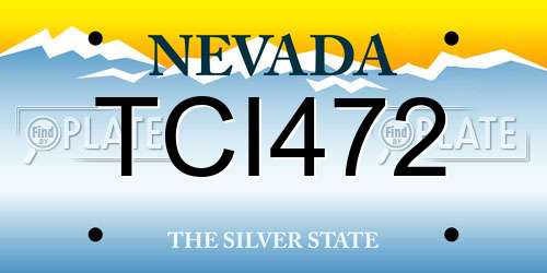 TCI472 Nevada License Plate