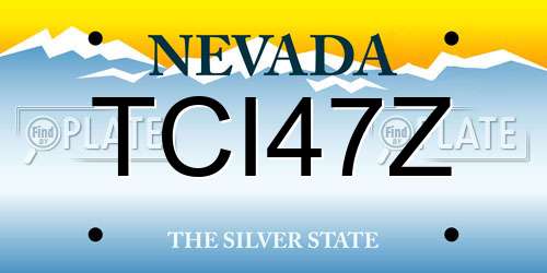 TCI47Z Nevada License Plate