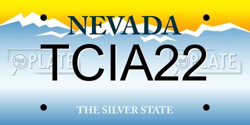 TCIA22 Nevada License Plate