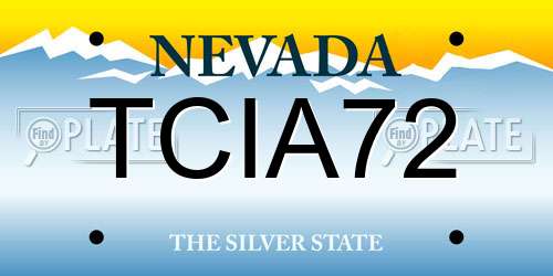 TCIA72 Nevada License Plate