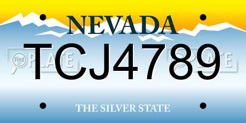 TCJ4789 Nevada License Plate