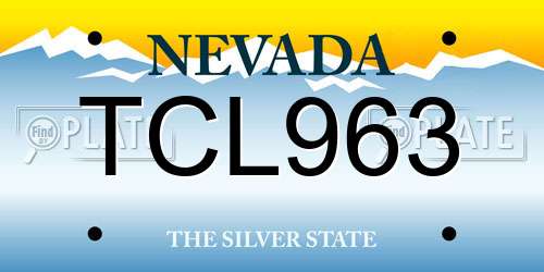 TCL963 Nevada License Plate