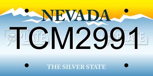 TCM2991 Nevada License Plate