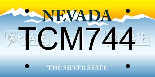 TCM744 Nevada License Plate