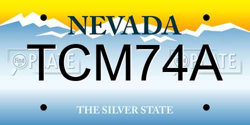 TCM74A Nevada License Plate