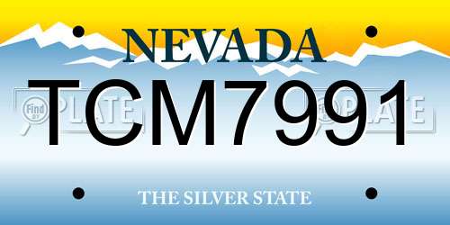 TCM7991 Nevada License Plate
