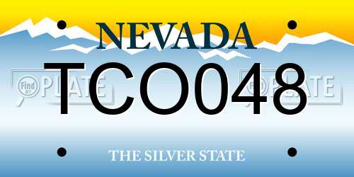 TCO048 Nevada License Plate