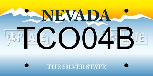 TCO04B Nevada License Plate