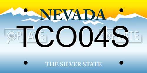 TCO04S Nevada License Plate