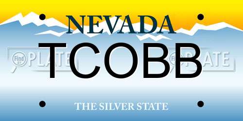 TCOBB Nevada License Plate