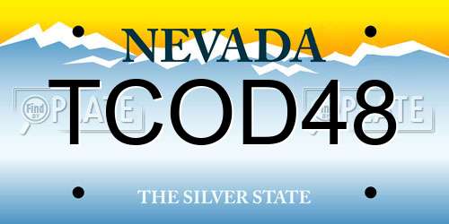 TCOD48 Nevada License Plate