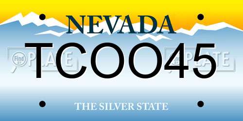 TCOO45 Nevada License Plate