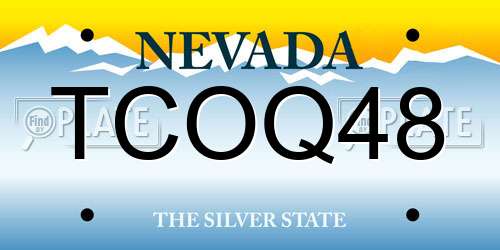 TCOQ48 Nevada License Plate