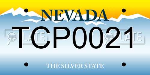 TCP0021 Nevada License Plate