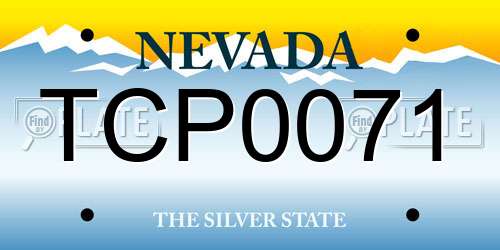 TCP0071 Nevada License Plate
