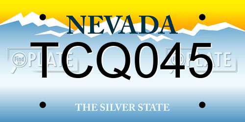 TCQ045 Nevada License Plate