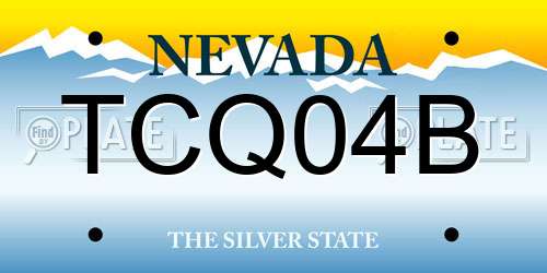 TCQ04B Nevada License Plate