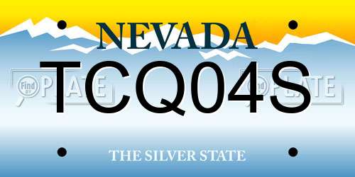 TCQ04S Nevada License Plate