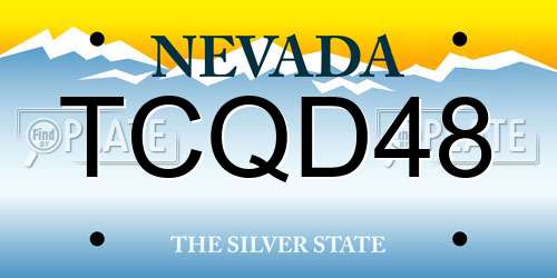 TCQD48 Nevada License Plate