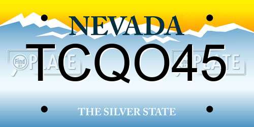 TCQO45 Nevada License Plate