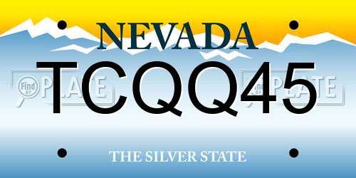 TCQQ45 Nevada License Plate