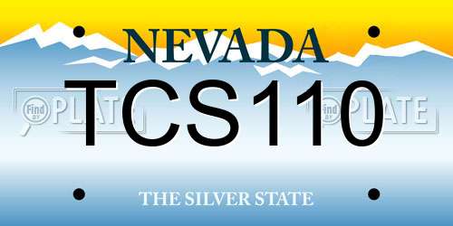 TCS110 Nevada License Plate