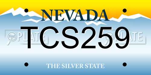 TCS259 Nevada License Plate