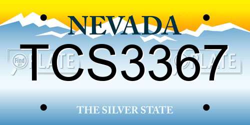 TCS3367 Nevada License Plate