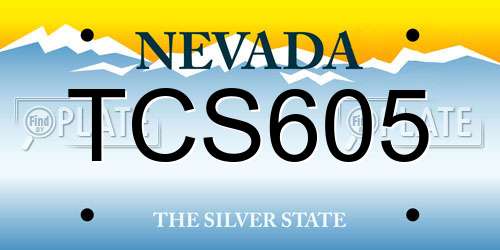 TCS605 Nevada License Plate