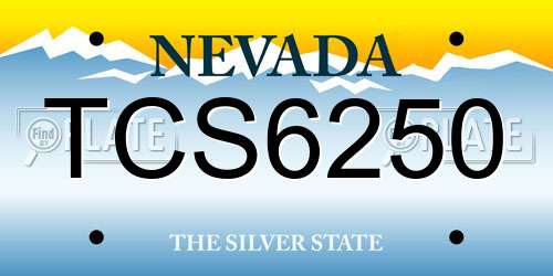 TCS6250 Nevada License Plate
