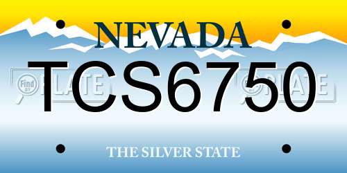 TCS6750 Nevada License Plate
