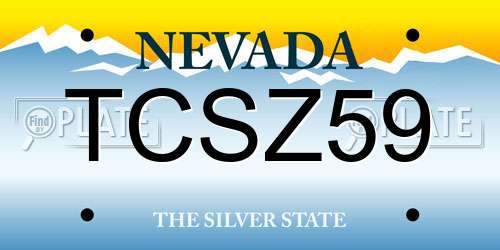 TCSZ59 Nevada License Plate