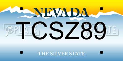 TCSZ89 Nevada License Plate