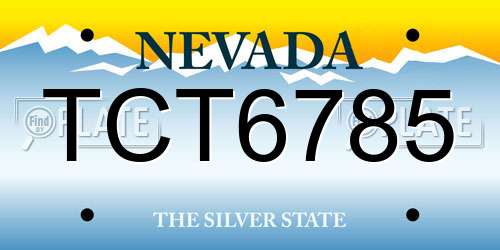 TCT6785 Nevada License Plate