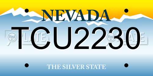 TCU2230 Nevada License Plate