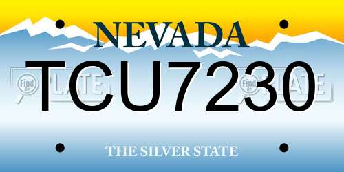 TCU7230 Nevada License Plate