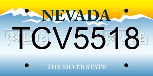 TCV5518 Nevada License Plate