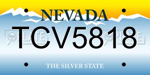 TCV5818 Nevada License Plate